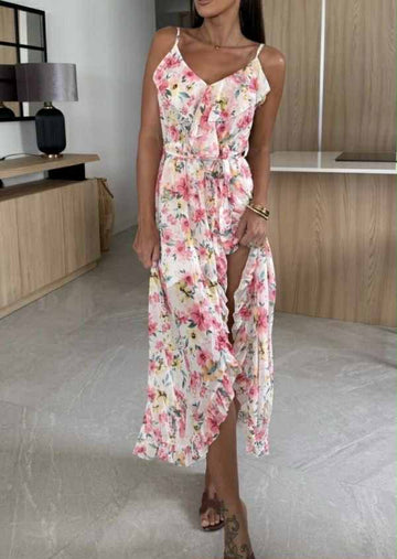 Lucka dress  green rosa Flower  9495