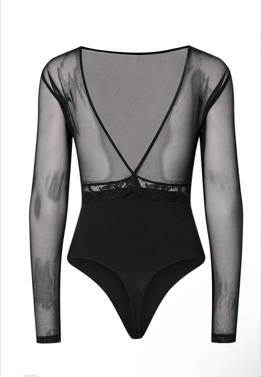 PCSICCA LS BODYSTOCKING NOOS black