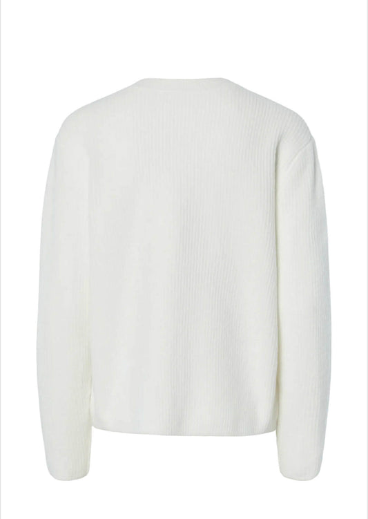 PCSILLY LS REV TIE KNIT NOOS BC  Cloud Dancer/cloud ban