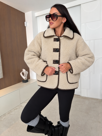 JDYNOELLA TEDDY JACKET OTW NOOS CEMENT