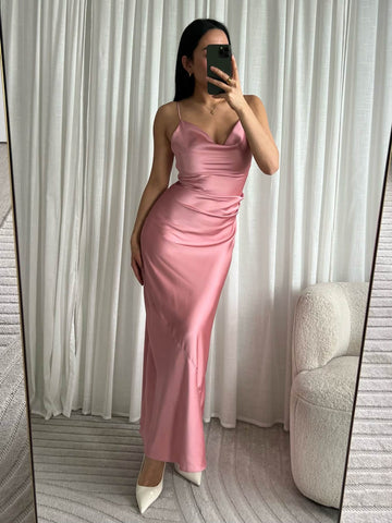 Edda silky dress rosa  - EP19315