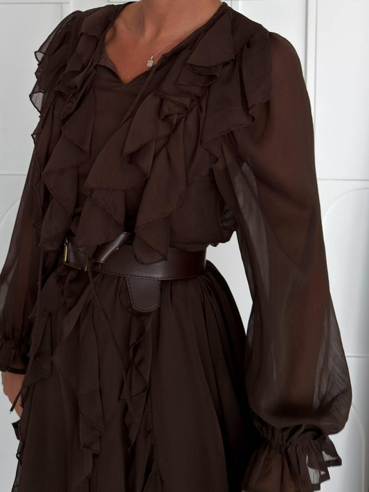 Alexxa dress coffe- WH53098