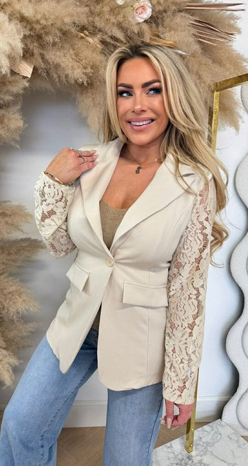 Ohana lace blazer Beige  -3394
