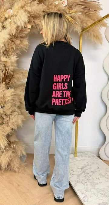 Happys sweat Black  - 7037HA