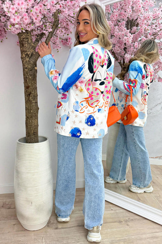 Mikina blazer blue/rosa- DL18