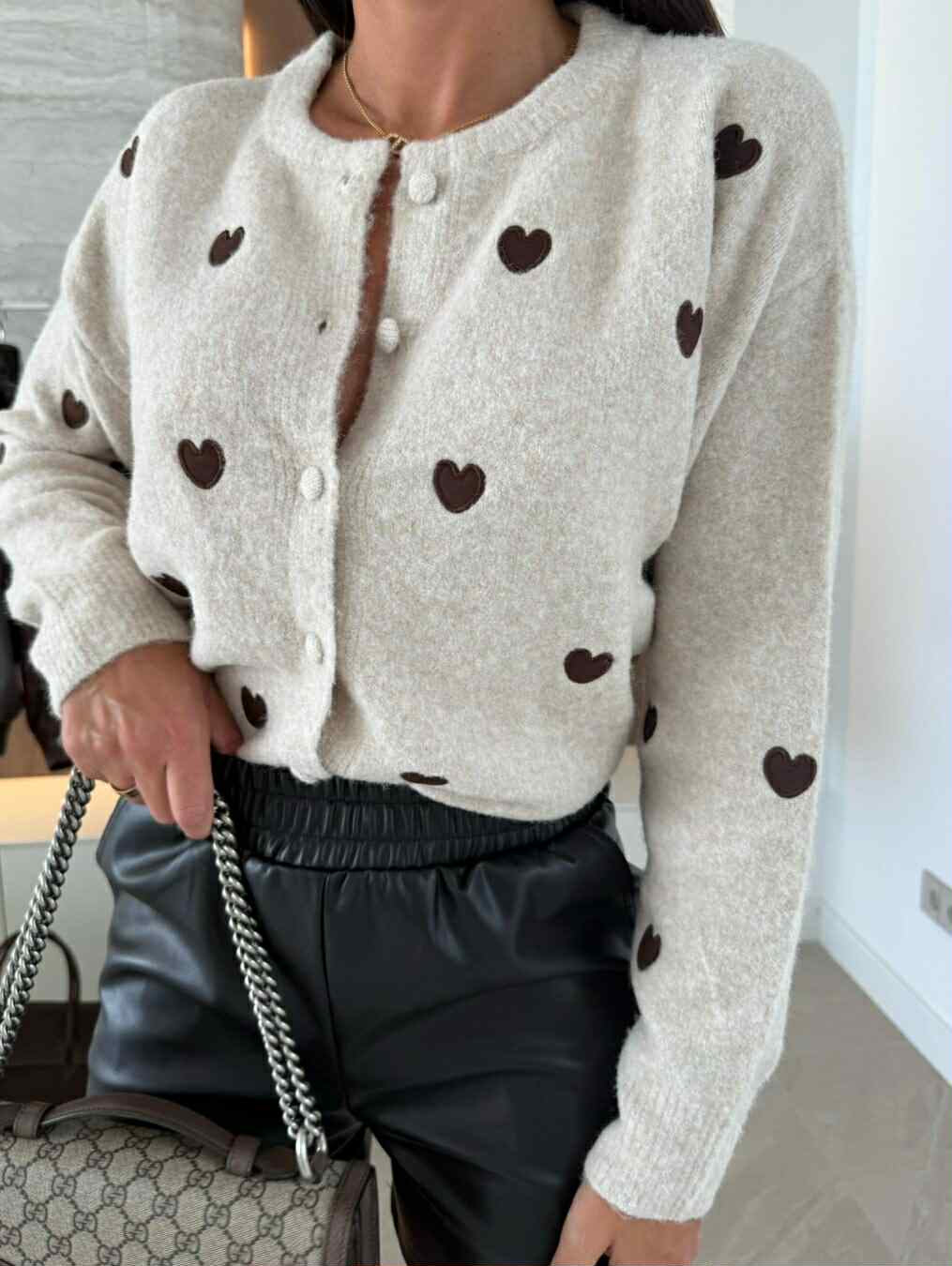 Janet Heart sweat taupe - AM710