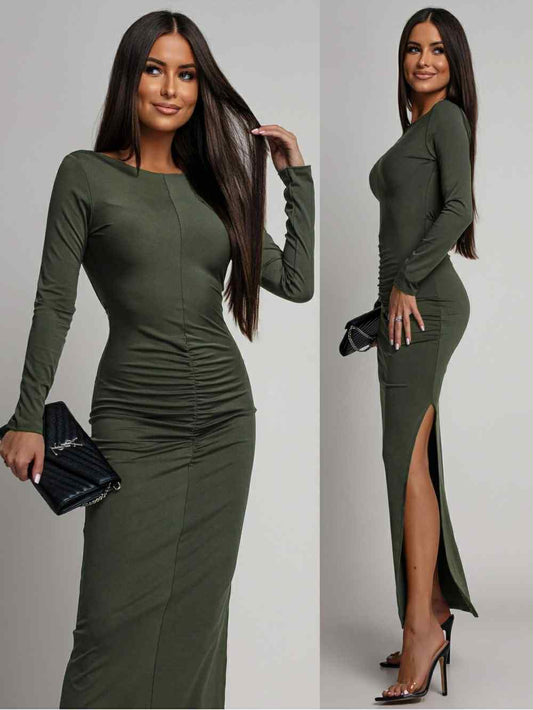 Alenaa dress khaki   - C-42979