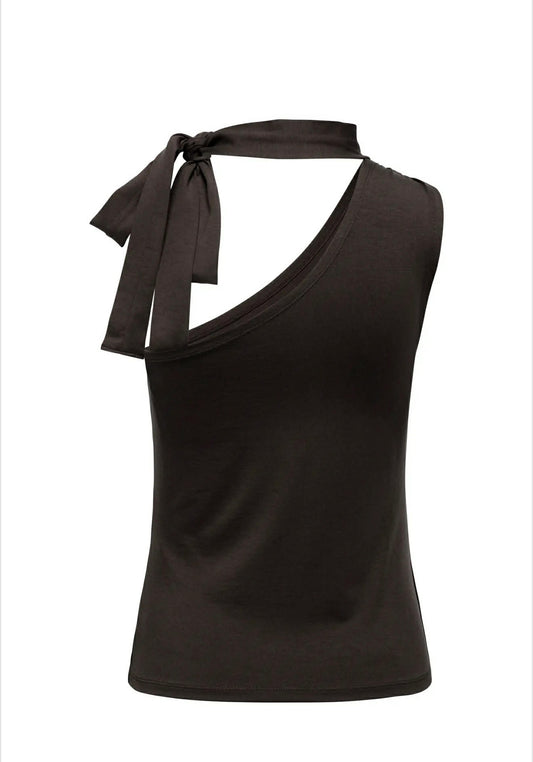 JDYMATI ONE SHOULDER SCARF TOP JRS EXP Black coffe 556