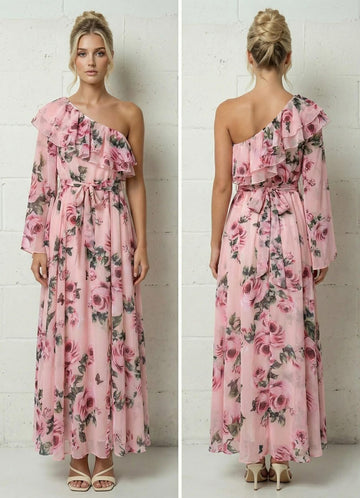 Evia Flower dress rosa - 5005