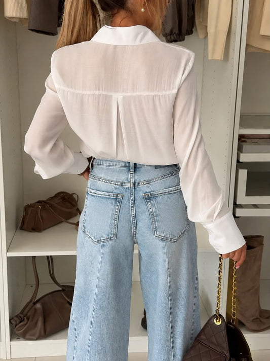 Karlah wide jeans blue - W3907