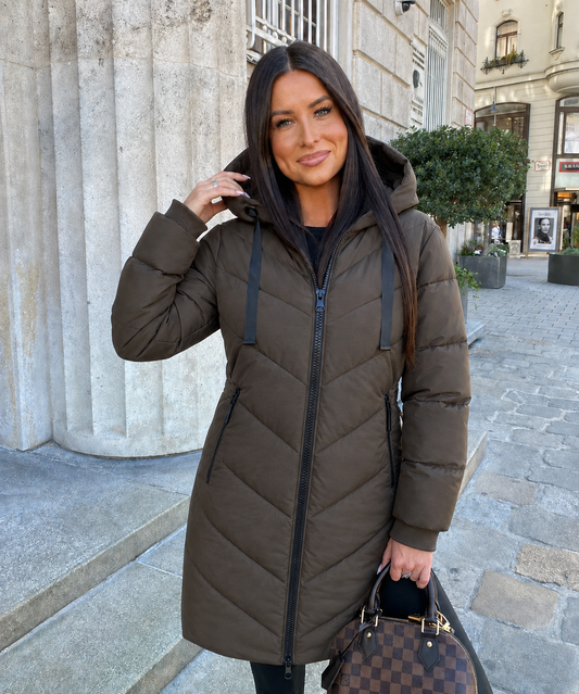 JDYSKYLAR PADDED hood jacket chocolate torte