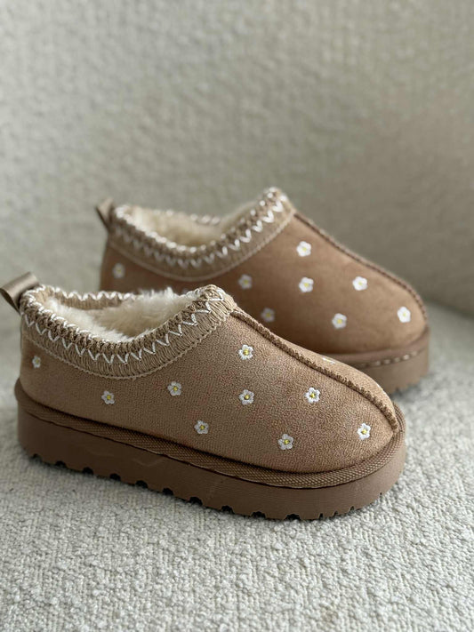 Kiddie boots low Flower beige