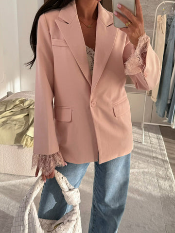 Daffie lace blazer rosa - 7697-1