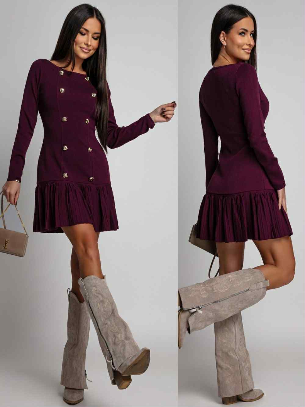 Lolia dress Bordeaux  - JPU1242-6