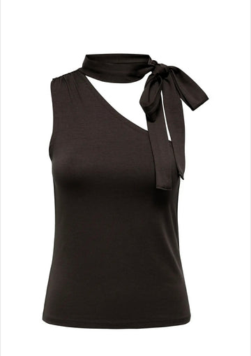 JDYMATI ONE SHOULDER SCARF TOP JRS EXP Black coffe 556