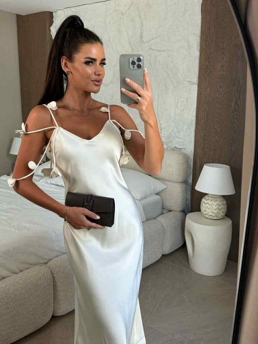 Smila flower dress creme