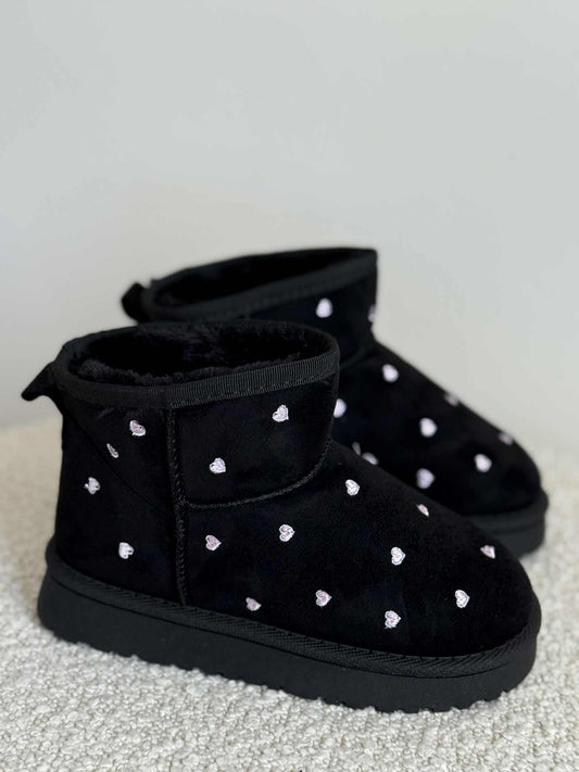 Kiddie boots heart black