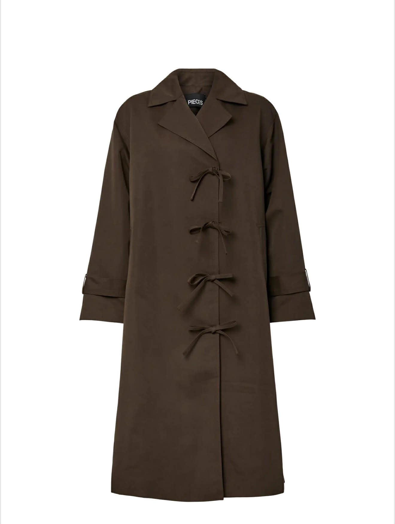 PCAGNES LS TIE TRENCHCOAT WVN D2D PP