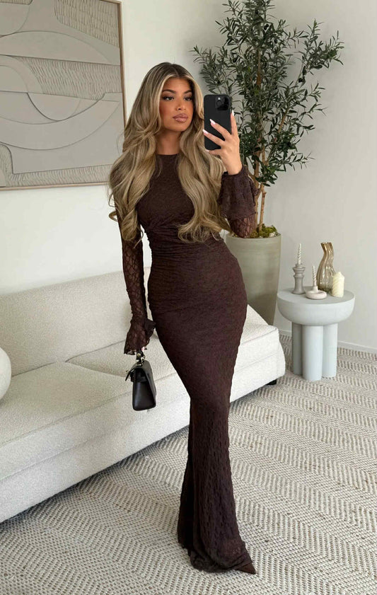 Rosalinde dress choko   - 15781-1