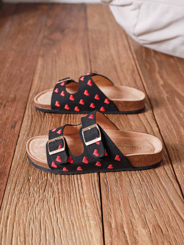 Alola Heart slippers Black
