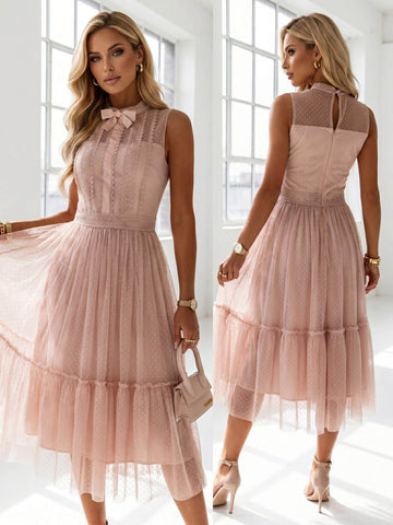 Surri tyl dress nude - 21037