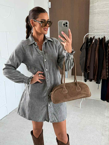 Ginger denim dress grey - M0350-2