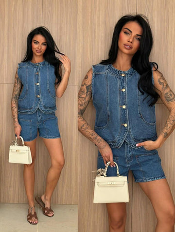 Moral denim sæt Dark  blue - ENS8120/8119