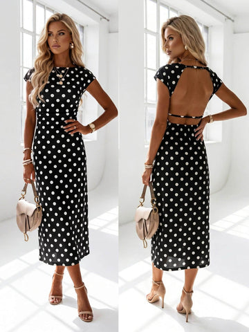Dennie Dot dress Black - B-11467