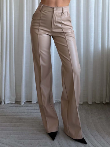 Sebia pu pants Beige- M391