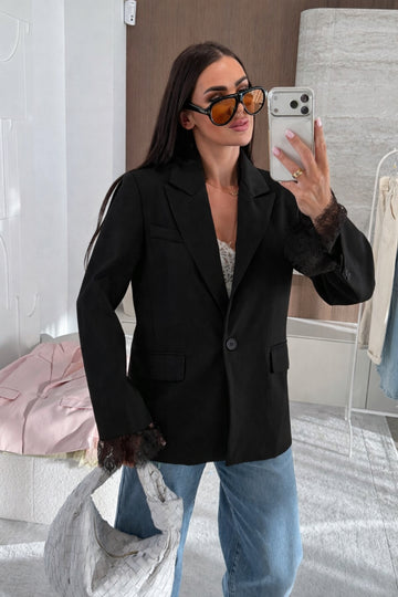 Daffie lace blazer Black  - 7697-1