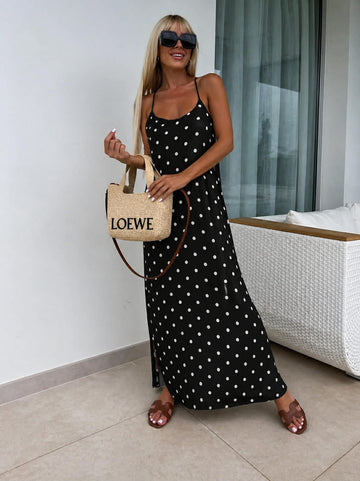 Wita dot dress black 6097