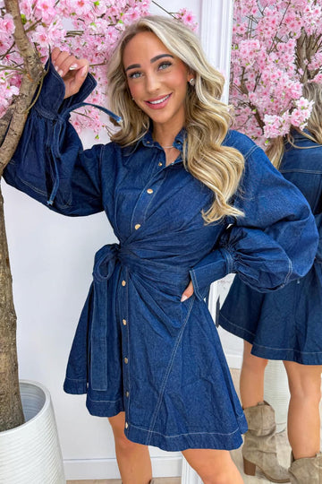Koya denim dress Dark blue - YX1163