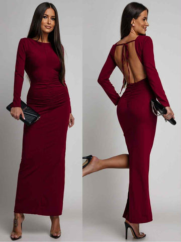 Alenaa dress Burgendy - C-42979