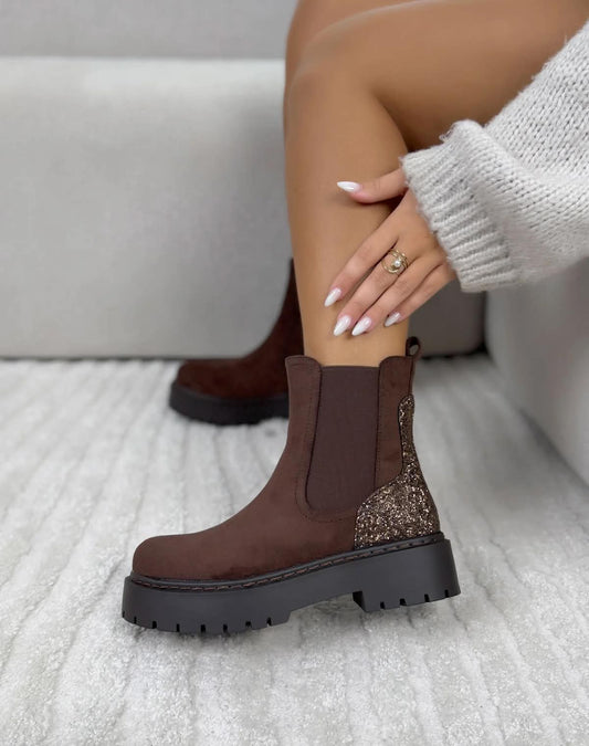 Surria glitter boots Brown - HB318