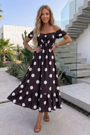 Fairy dot dress brun/beige  - 2747