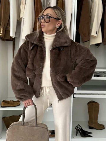 Mondi teddy jacket  brown- OX9102