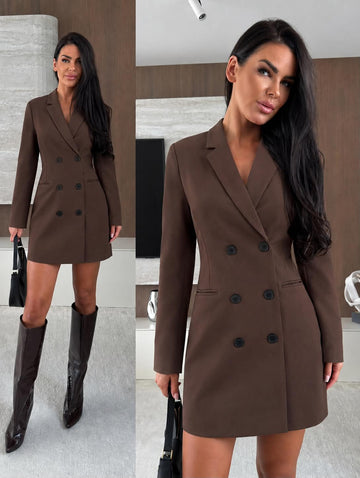 JDYCATIA ELSA L/S BLAZER DRESS CHOCOLATE BROWN 1334 7534