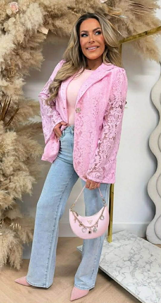 Sierra lace blazer pink - 5196