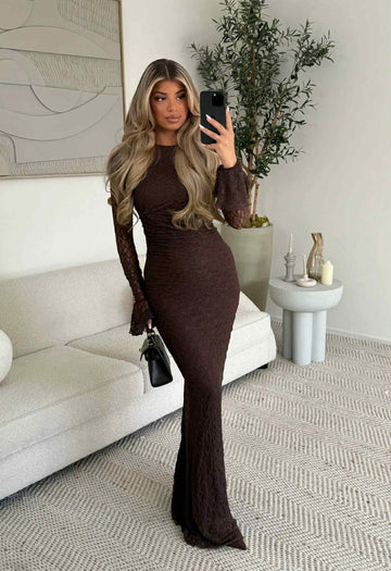 Rosalinde dress choko   - 15781-1