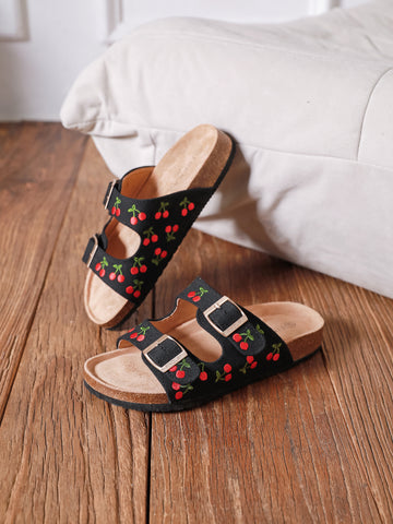 Alola Cherry slippers Black