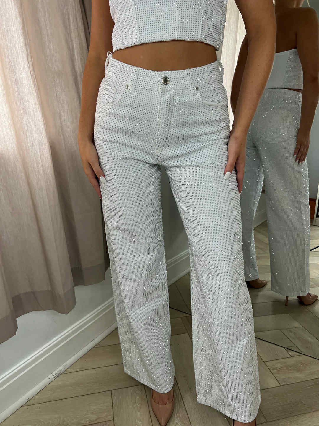Seesee Premium diamond jeans White