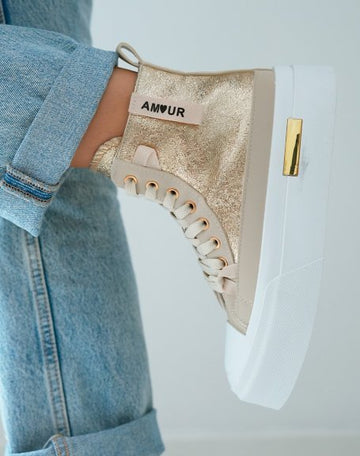 Bruna amour sneakers guld