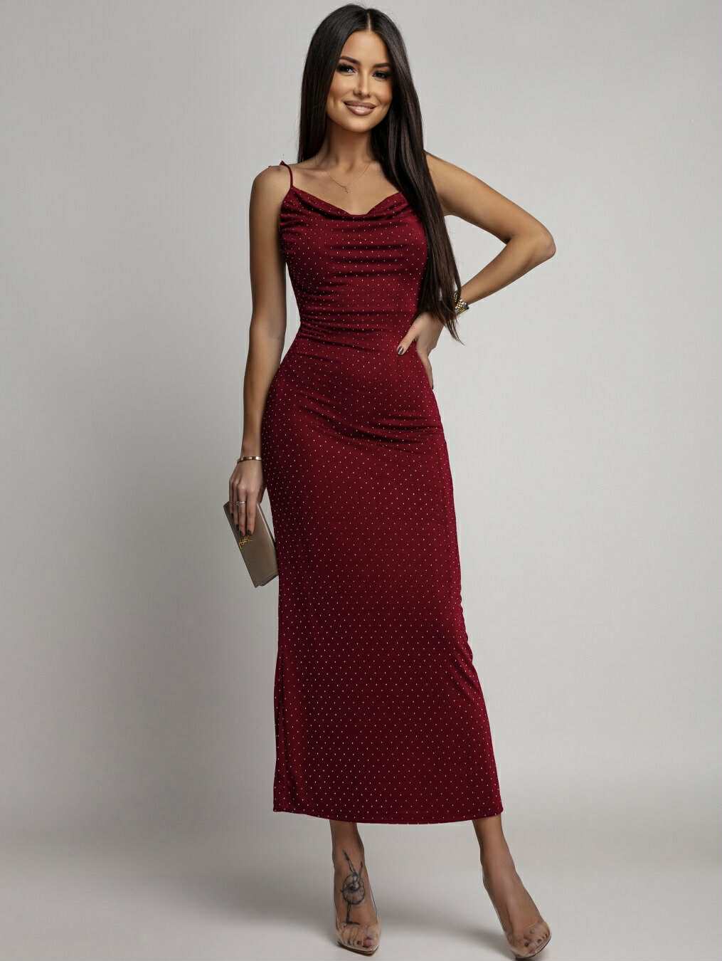 Sigrid dress Bordeaux  - 61911