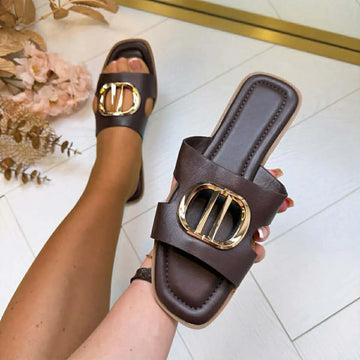 Goldie slippers brown   - G509