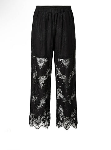 PCRINNE HW STRAIGHT LACE PANTS WVN KCA black