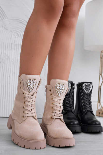 Farrie heart boot Beige - 5817-2