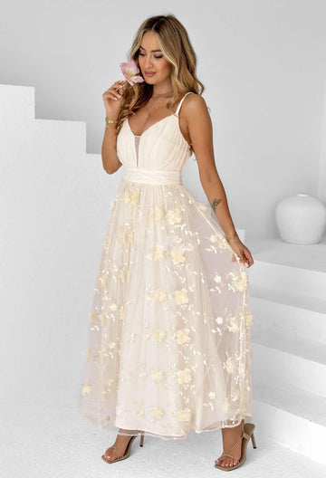 Semanta lux dress beige -606596