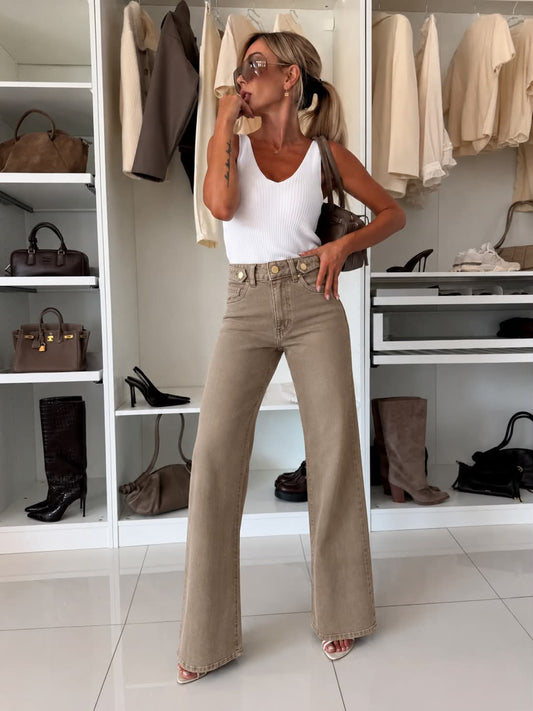 Nikola jeans dark taupe - Q194