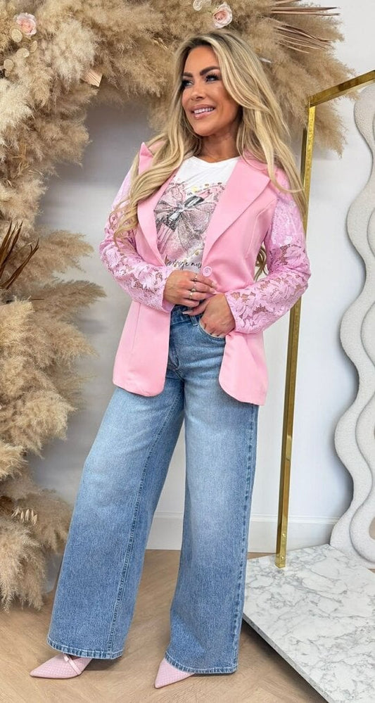 Ohana lace blazer rose  -5194