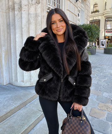 Maccha Black fur jacket